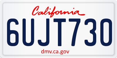 CA license plate 6UJT730