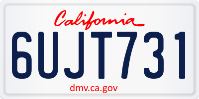 CA license plate 6UJT731