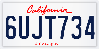 CA license plate 6UJT734