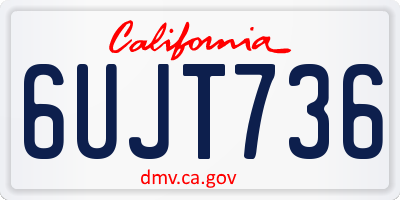 CA license plate 6UJT736