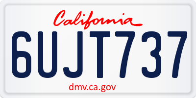 CA license plate 6UJT737