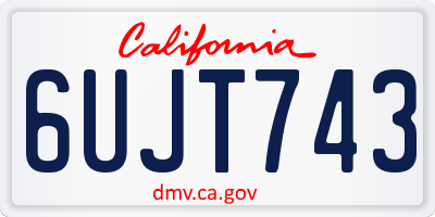 CA license plate 6UJT743