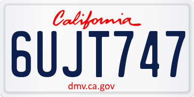 CA license plate 6UJT747
