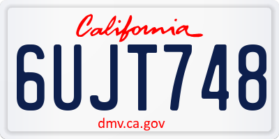 CA license plate 6UJT748