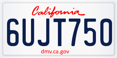 CA license plate 6UJT750