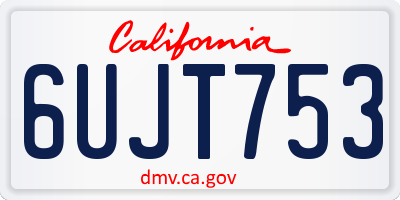 CA license plate 6UJT753