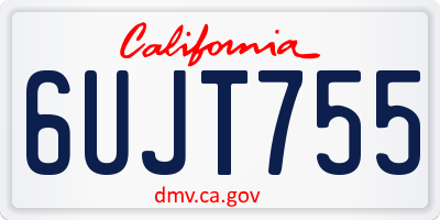 CA license plate 6UJT755