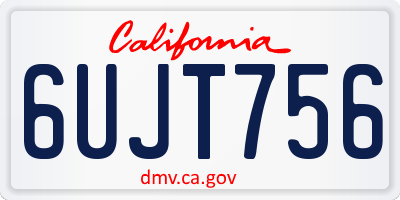 CA license plate 6UJT756