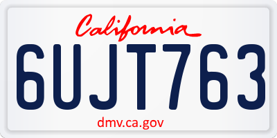 CA license plate 6UJT763