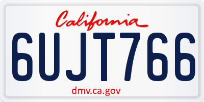 CA license plate 6UJT766