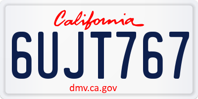 CA license plate 6UJT767