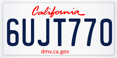 CA license plate 6UJT770