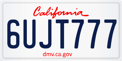 CA license plate 6UJT777