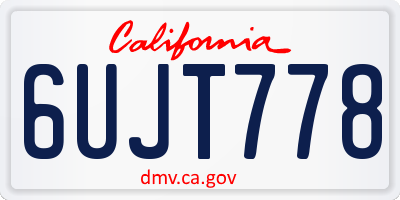 CA license plate 6UJT778