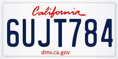 CA license plate 6UJT784