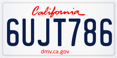CA license plate 6UJT786