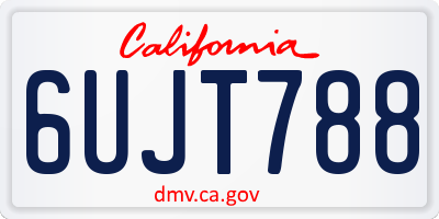 CA license plate 6UJT788