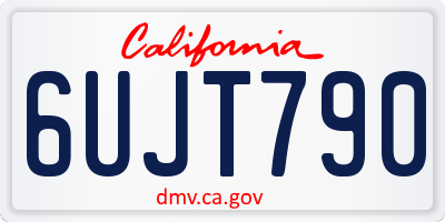 CA license plate 6UJT790