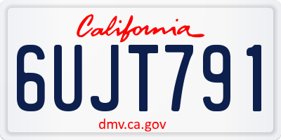 CA license plate 6UJT791