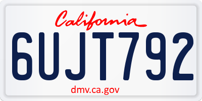 CA license plate 6UJT792