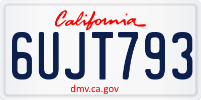 CA license plate 6UJT793