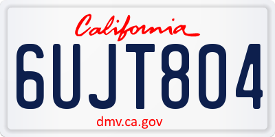 CA license plate 6UJT804