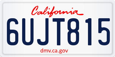 CA license plate 6UJT815