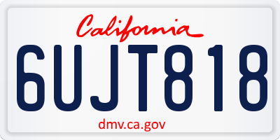 CA license plate 6UJT818
