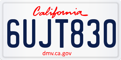 CA license plate 6UJT830