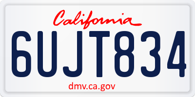 CA license plate 6UJT834