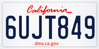 CA license plate 6UJT849