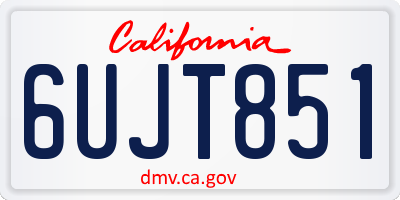 CA license plate 6UJT851