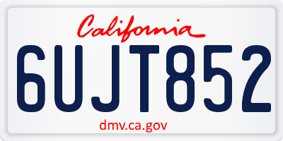 CA license plate 6UJT852