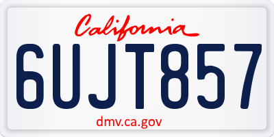 CA license plate 6UJT857