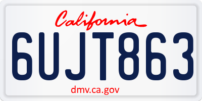 CA license plate 6UJT863