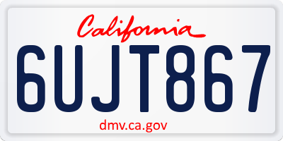 CA license plate 6UJT867