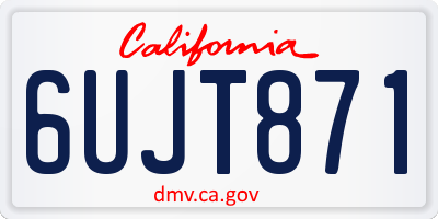 CA license plate 6UJT871