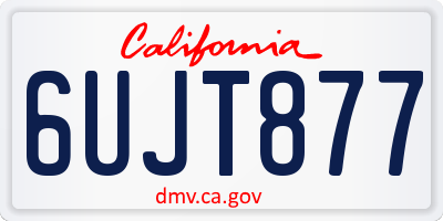 CA license plate 6UJT877