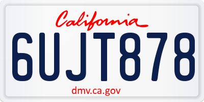 CA license plate 6UJT878
