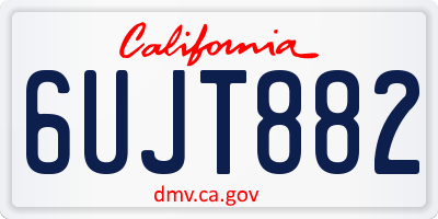CA license plate 6UJT882