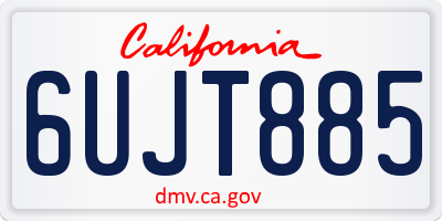 CA license plate 6UJT885