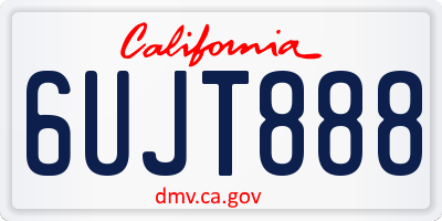 CA license plate 6UJT888