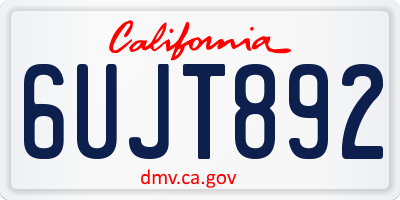 CA license plate 6UJT892