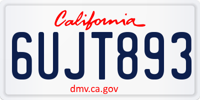 CA license plate 6UJT893