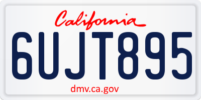 CA license plate 6UJT895