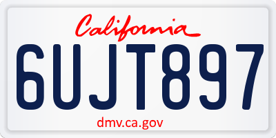 CA license plate 6UJT897