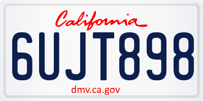 CA license plate 6UJT898