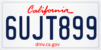 CA license plate 6UJT899