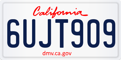 CA license plate 6UJT909