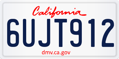 CA license plate 6UJT912